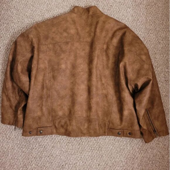 Free People We The Free Vegan Leather Front Zipper Closure Jacket size SP - Picture 5 of 6